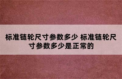 标准链轮尺寸参数多少 标准链轮尺寸参数多少是正常的